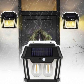 Dual Bulb Solar Wall Light