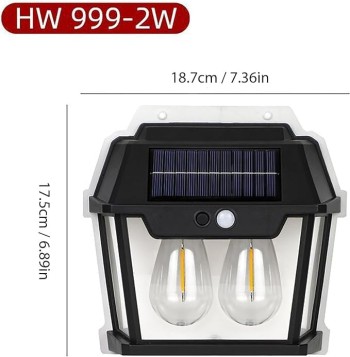 Dual Bulb Solar Wall Light