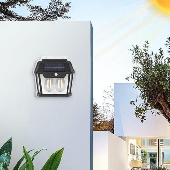 Dual Bulb Solar Wall Light