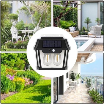 Dual Bulb Solar Wall Light