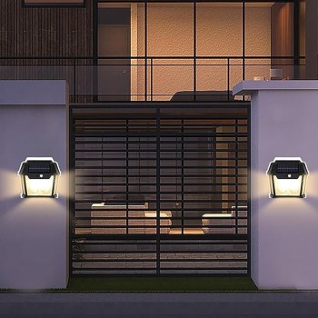 Dual Bulb Solar Wall Light