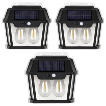 Dual Bulb Solar Wall Light